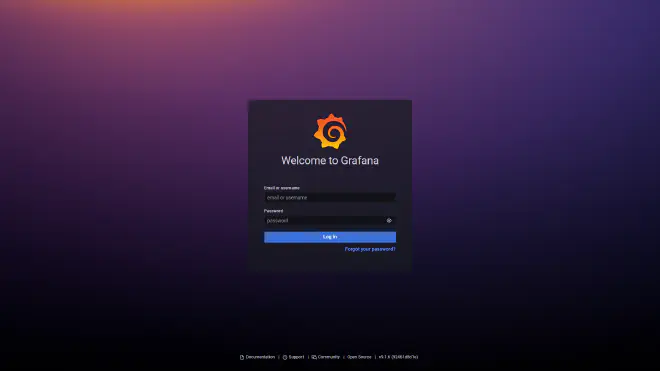 Grafana login